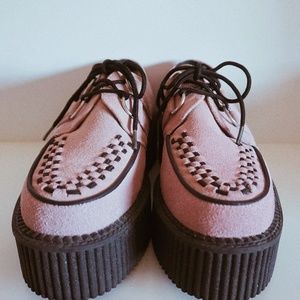 Baby pink suede Creeper shoes